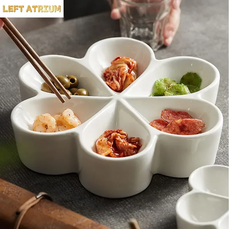 Creative Ceramic Insulation Platter Hotel Restaurant Artistic Conception Dish Cold Dish Plate High-end Tableware Snack Plate