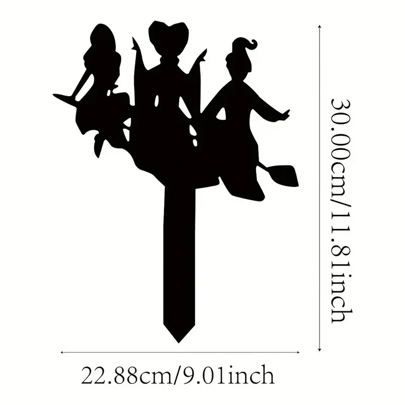 Hello young Hexen garten Dekoration Pfahl Metalle insatz Silhouette Plakette Statue Halloween Ostern Hof Herbst Dekor Outdoor Geschenk ga