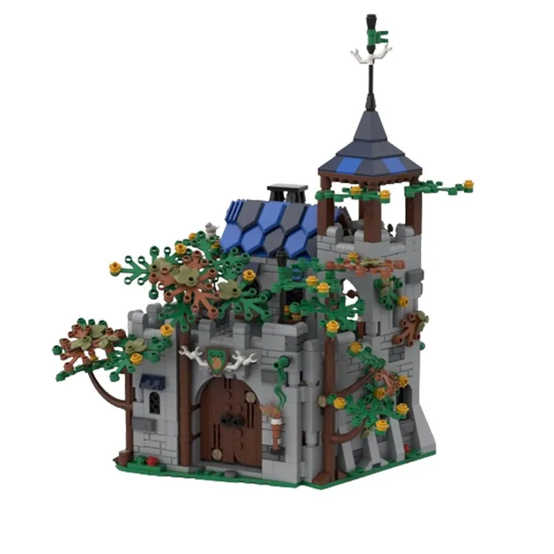 Forest Castle Blocks, Medieval Ranger Diorama Model, DIY Brick Toy for Collection, Decor & Gift