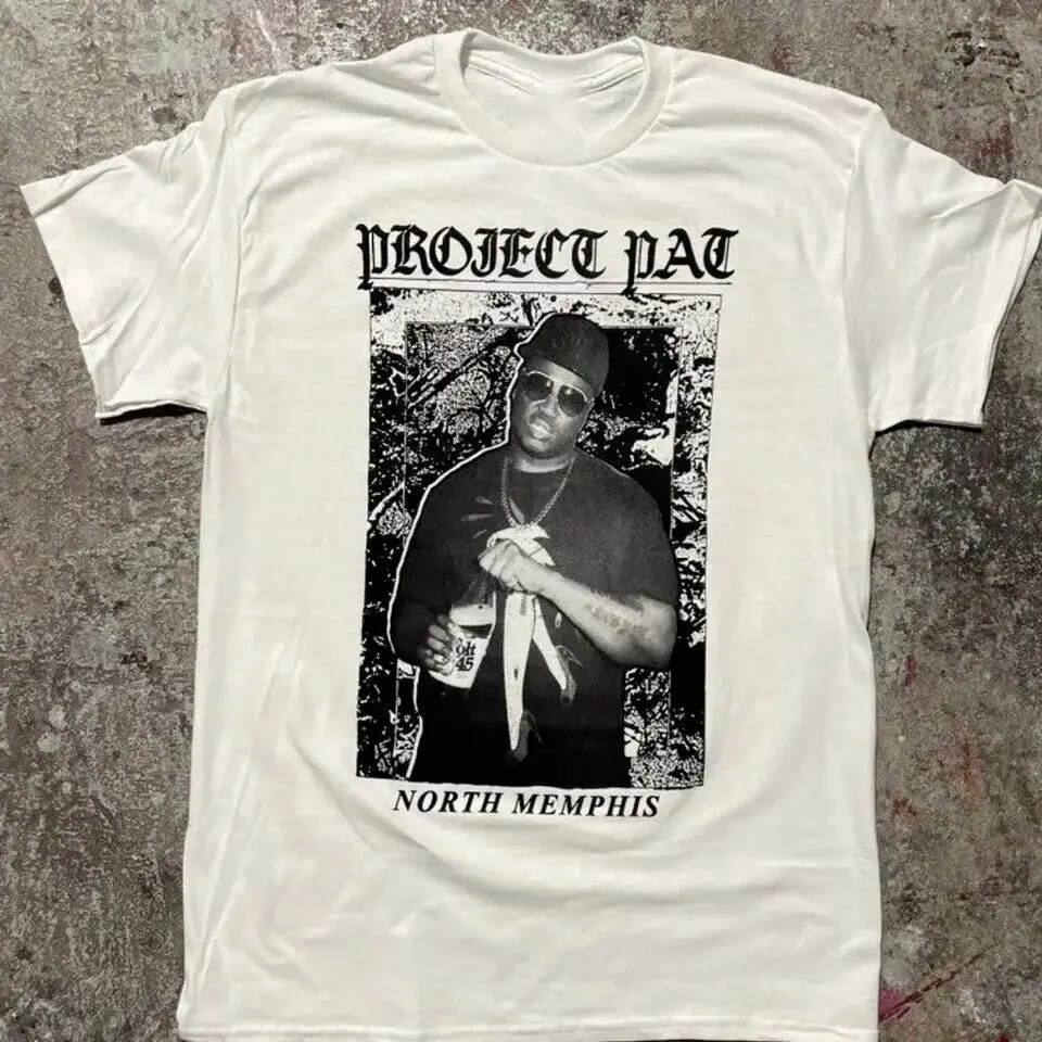Project Pat rapper Three 6 Mafia T-shirt White Short Sleeve S to 5XL GC2017