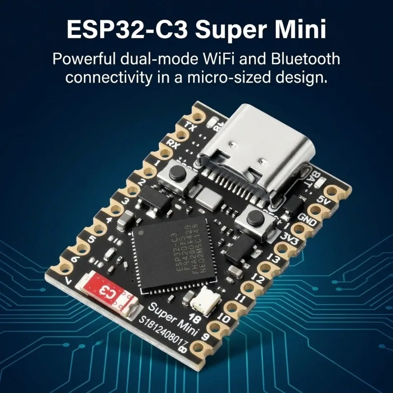 ESP32-C3 Supermini Development Board 4MB Flash Core Board Type-C Interface IoT Wireless MCU Module for Arduino Programming