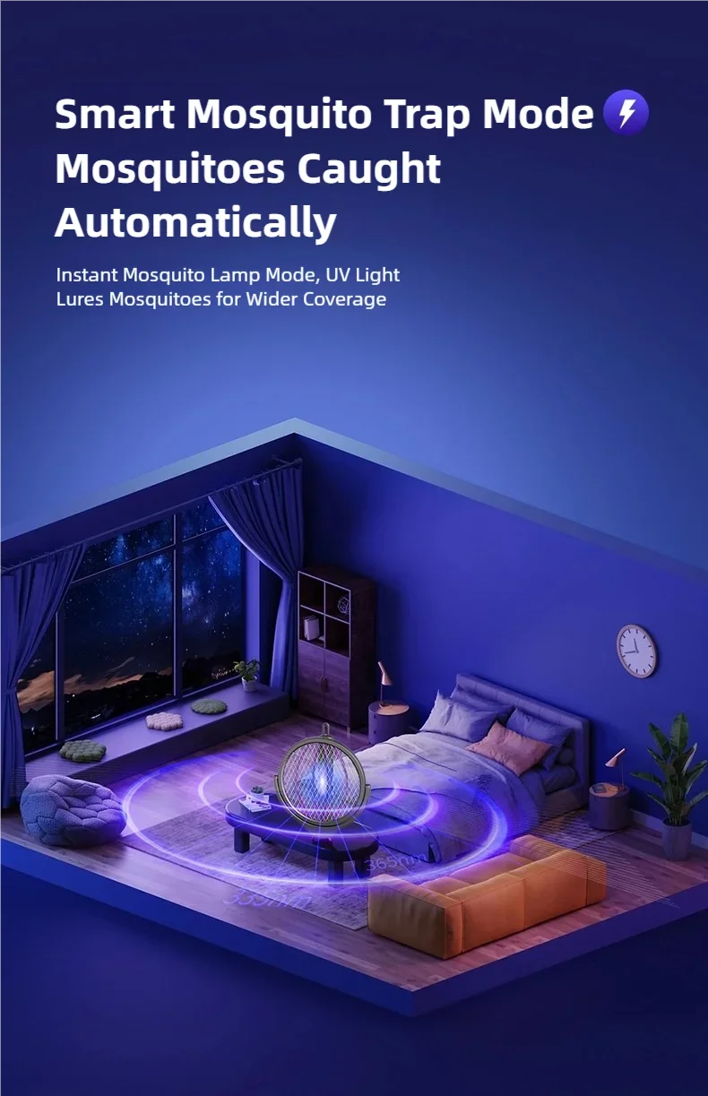 TINSOL Teleskopischer Elektrischer Mückenschläger Wiederaufladbar mit Rotierendem Kopf für Innen- und Außenbereich – Detail 12