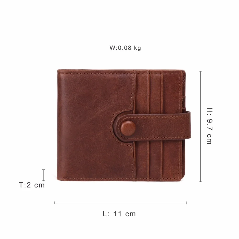 Genuine Cow Leather Men Wallet Coin Pocket Small Vintage Walet Male Short Card Holder Purse Wallets 's New