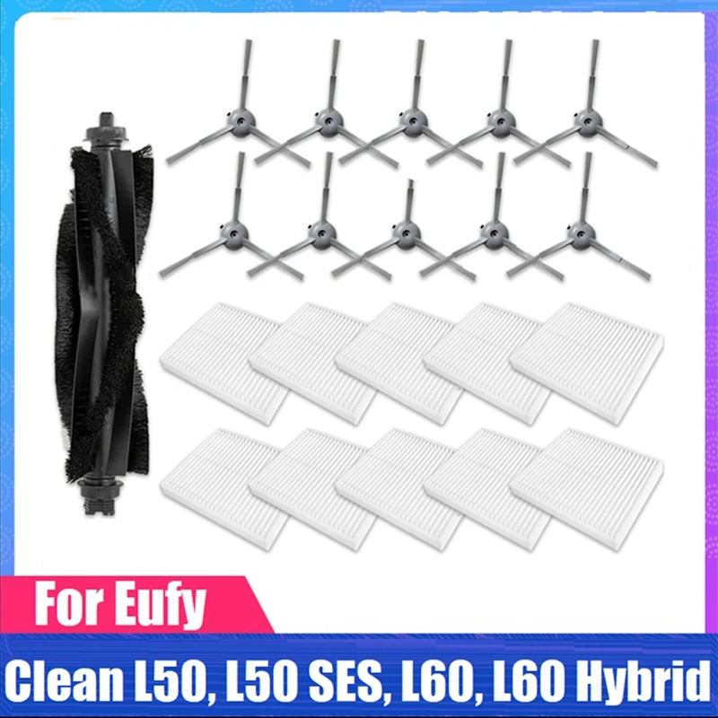 Kit de piezas de repuesto para aspiradora híbrida Eufy Clean L50, L50 SES, L60, L60, piezas de aspiradora, cepillo lateral de rodillo, filtro Hepa
