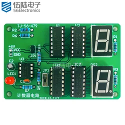 0-60 Seconds Counting Timer Simple Stopwatch Digital DIY Kit Circuit Board Electronic Components Kit