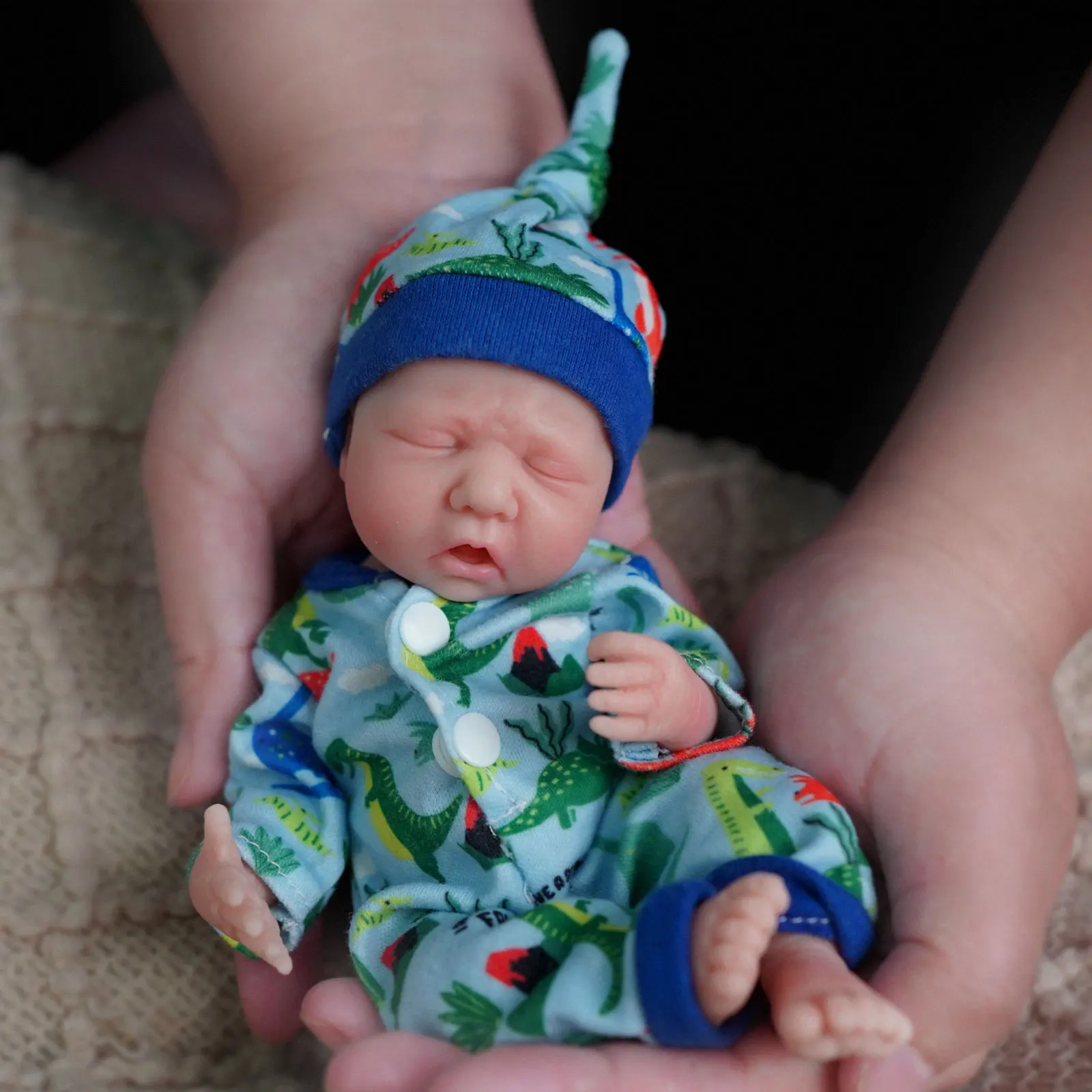7" Micro Preemie Full Body Silicone Baby Doll Lifelike Mini Reborn Doll Surprice Children Anti-Stress - view 5