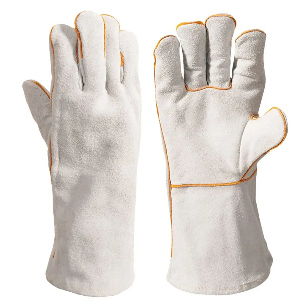 

New Cowhide Welding Gloves Long Wear Resistant Safety Gloves Thick Mechanic Glove