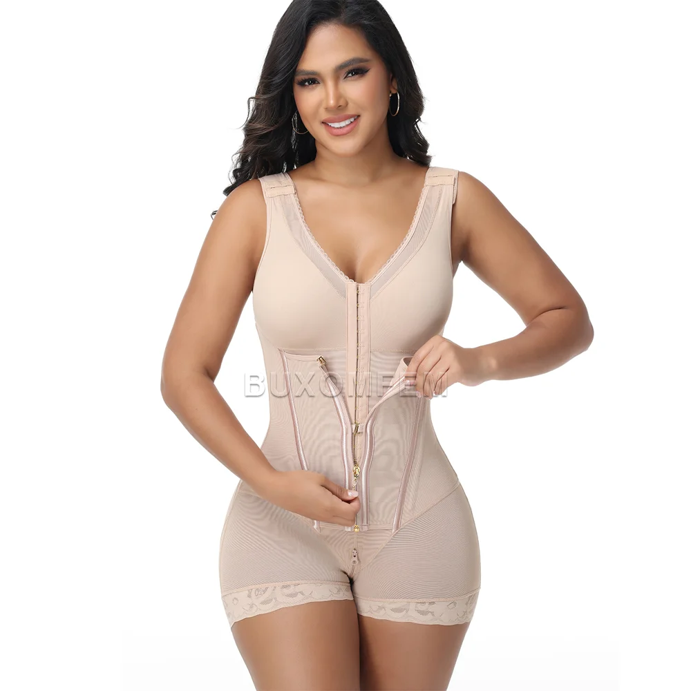 

Stretchy Breathable Tummy Control Shaper Women's Chest Hugging Sleeveless Jumpsuits Female Post Surgery Slimming BBL Shapewear