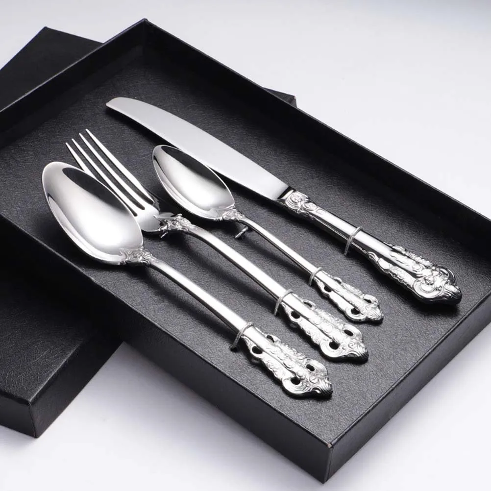 

1Pcs Premium Material Classical Western Tableware Silver Dinner Spoon for Home Restaurant Hotel Use Beautiful Gift Visual