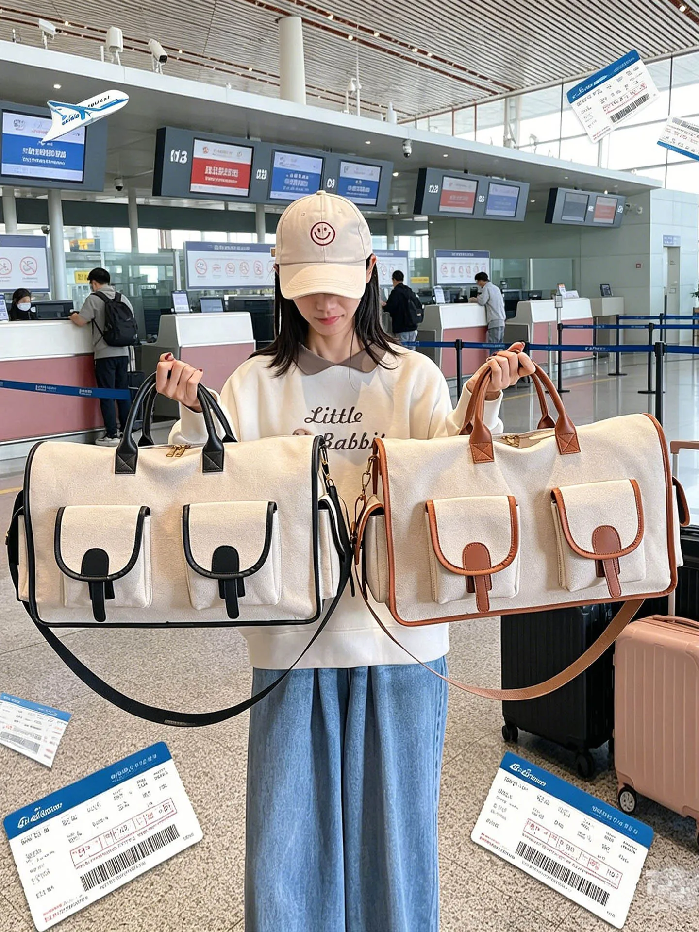 lightweight-portable-summer-travel-bag-for-women-short-trip-handbag-large-capacity-outdoor-bag-youth-casual-pure-color-bag