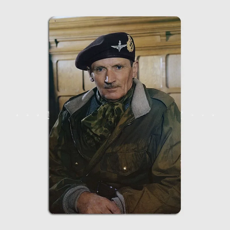 Field Marshal Sir Bernard Montgomery - WW2 - 1944 Poster Retro Metal Sign Bar Interior Wall Room Decoration Vintage Home Decor