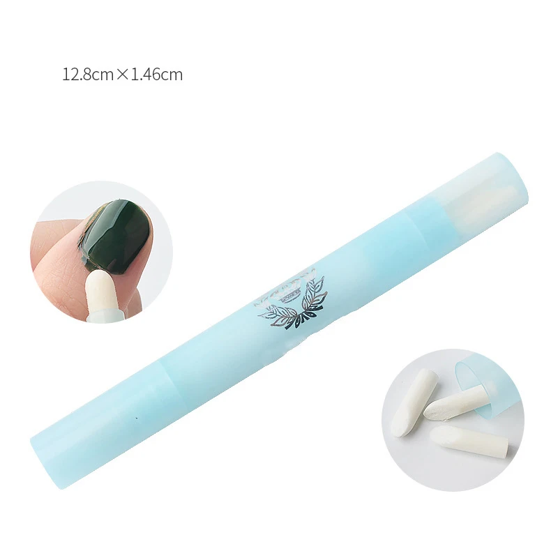 ネイルポリッシュリムーバーペン、コットンチップ付きネイルエッジクリーニングペン、メイクアップをホールド、2個