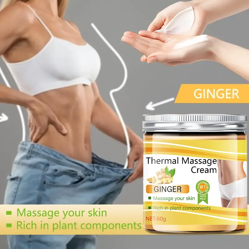 60g Ginger Body Moisturizing Cream - Suitable for Body Massage, It Can Also Serve as a Skin Care Product, with a Creamy Texture That Is Light and Non-Greasy Unisex, Easy to Absorb