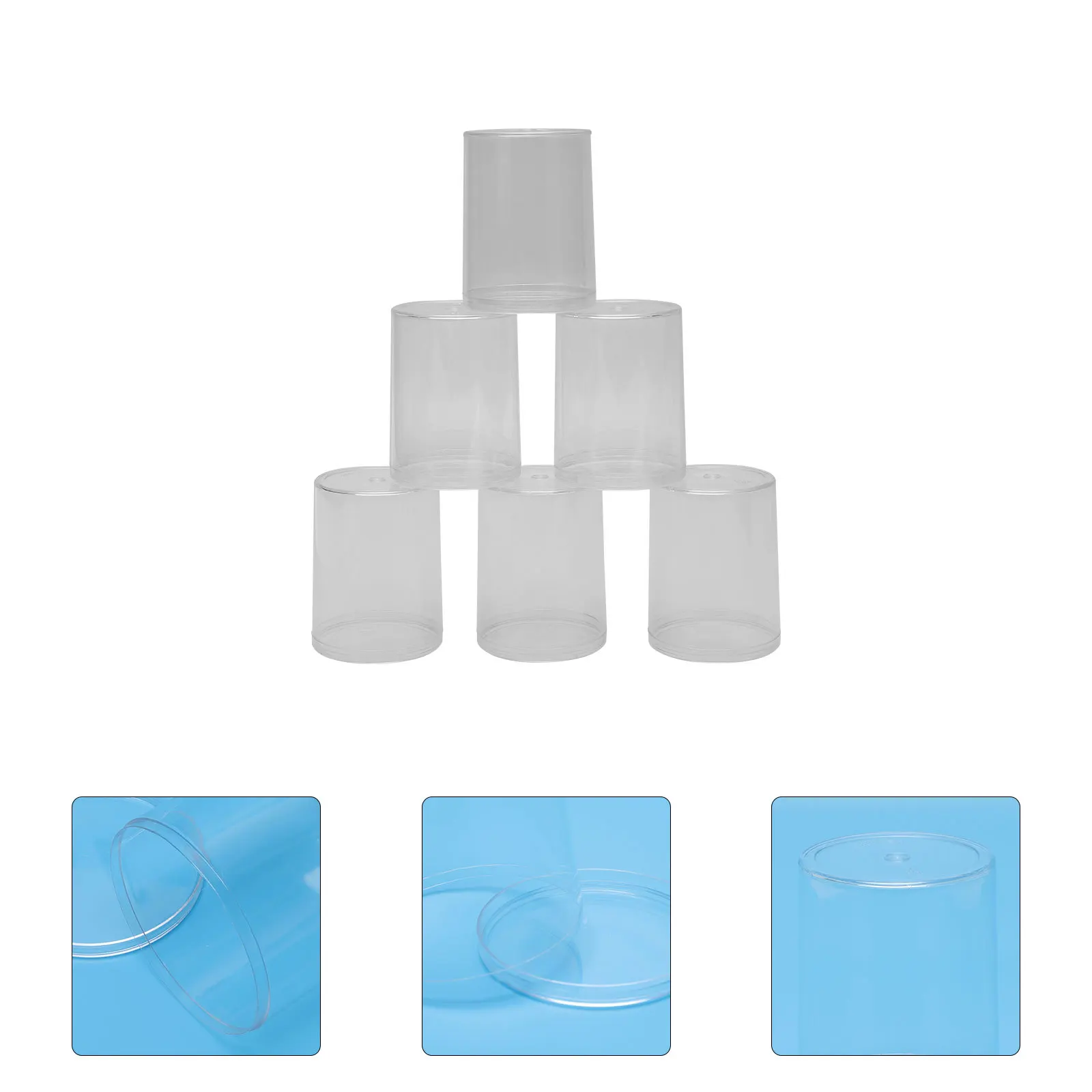 

6 Pcs Round Storage Box Figurine Case Collection Container Figurines Display Transparent Small Puppet