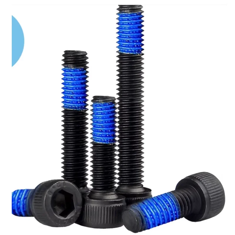 M1.4M1.6M2M2.5M3M4M5 12.9 grade carbon steel hex socket cap head black screw paint treatment spot blue glue screw 1174