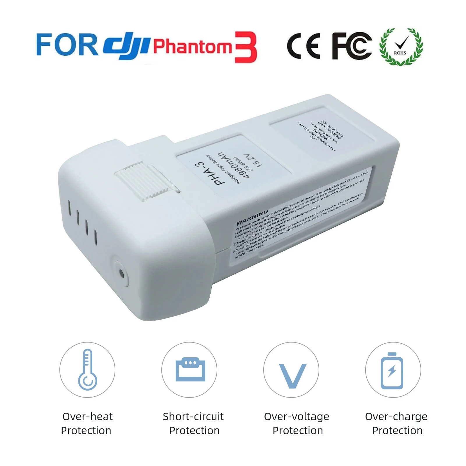 Intelligent Flight Phantom 3 Battery for Phantom 3A 3P 3S 3SE 4K RC Drone Accessories Large Capacity 15.2V/4500mAh