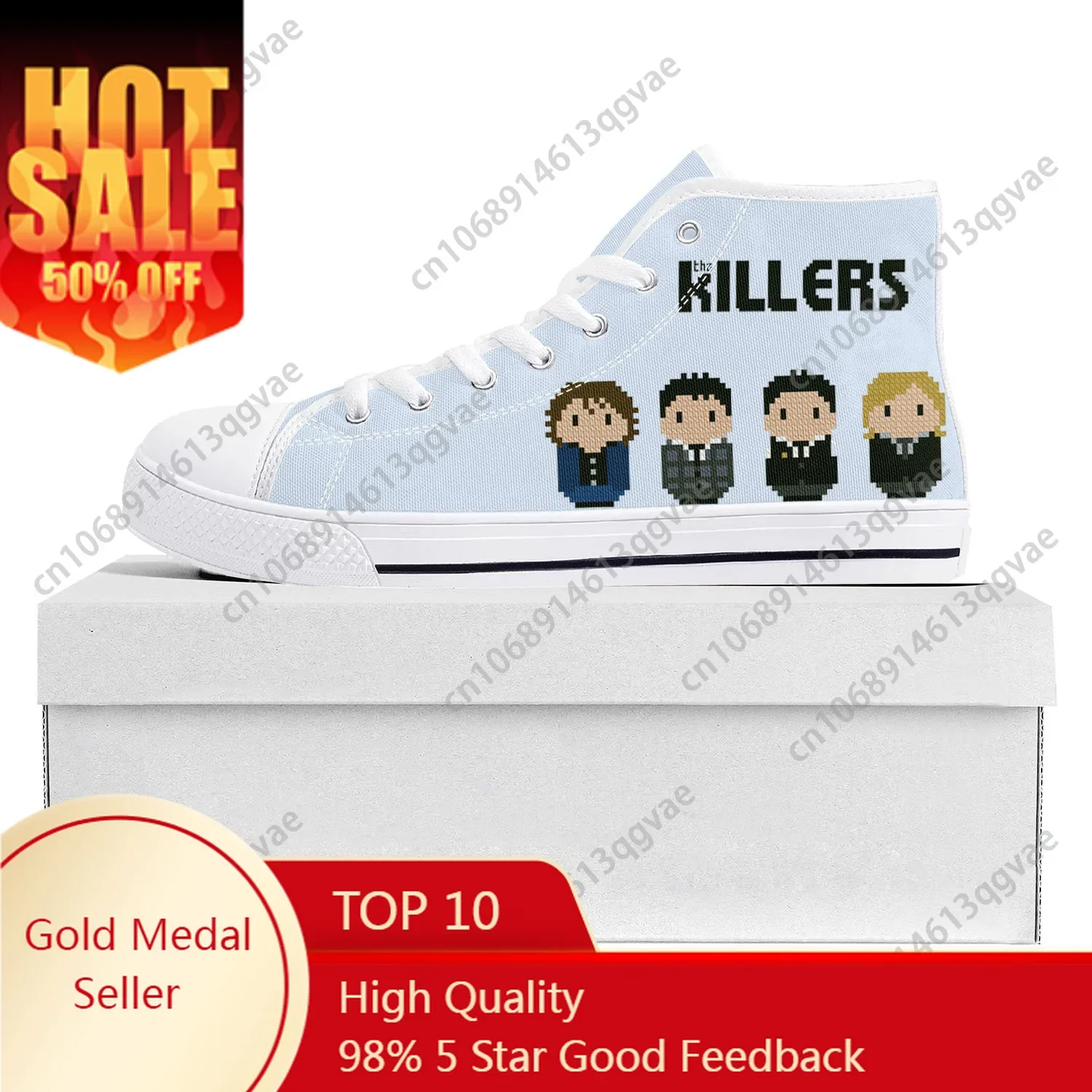 

The Killers Band Mr. Brightside High Top High Quality Sneakers Mens Womens Teenager Canvas Sneaker Custom Made Couple Shoes