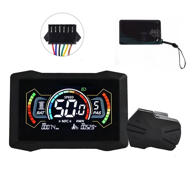 H7C E-Bike LCD Color Meter Module 24V/36V/48V/60V/72V Type-C Interface Electric Scooter Speedometer UART Display SM6PIN-【A74