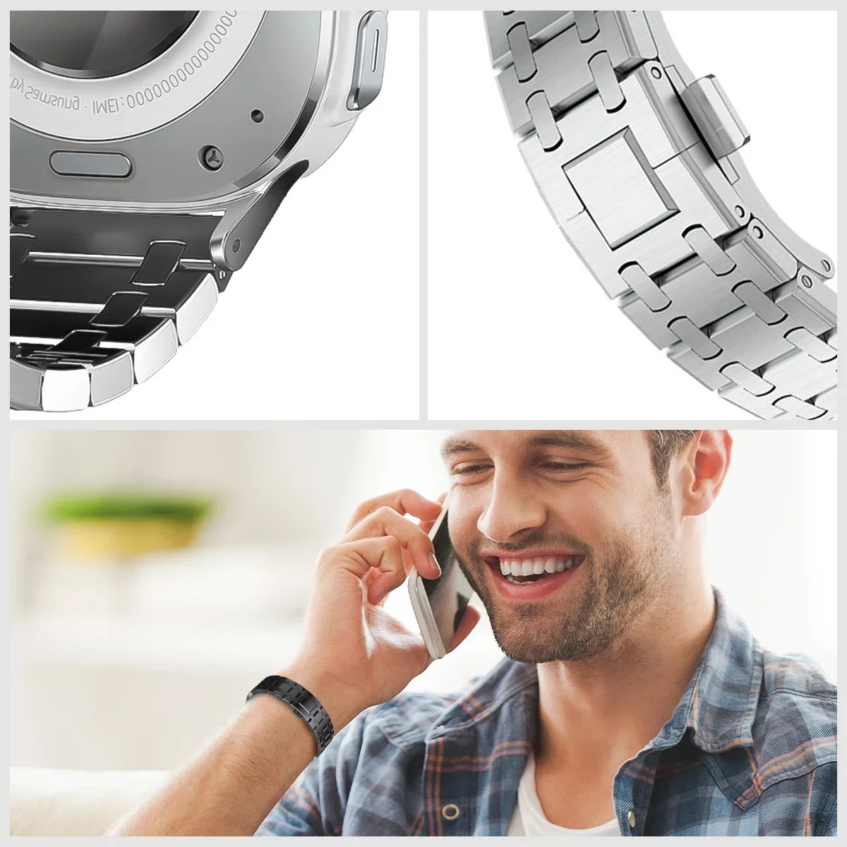Bracciale a maglie in metallo per Samsung Galaxy Watch Ultra 47mm Cinturino in acciaio inossidabile di lusso Galaxy Watch cinturino ultra47mm cinturino da donna uomo