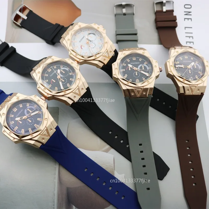 

Новые мужские кварцевые часы с хронографом, повседневные наручные часы, мужские часы с кожаным ремешком, роскошные часы Reloj De Hombre