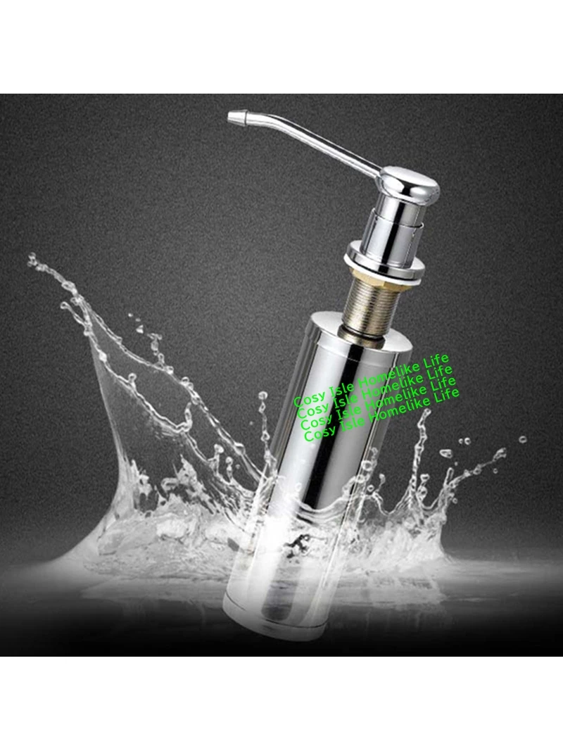 Kitchen Sink Soap Dispenser Basin Hand Press Stainless Steel Lotion Bottle Brass Pump Head Sink Mount Liquid Sanatizer Bottle