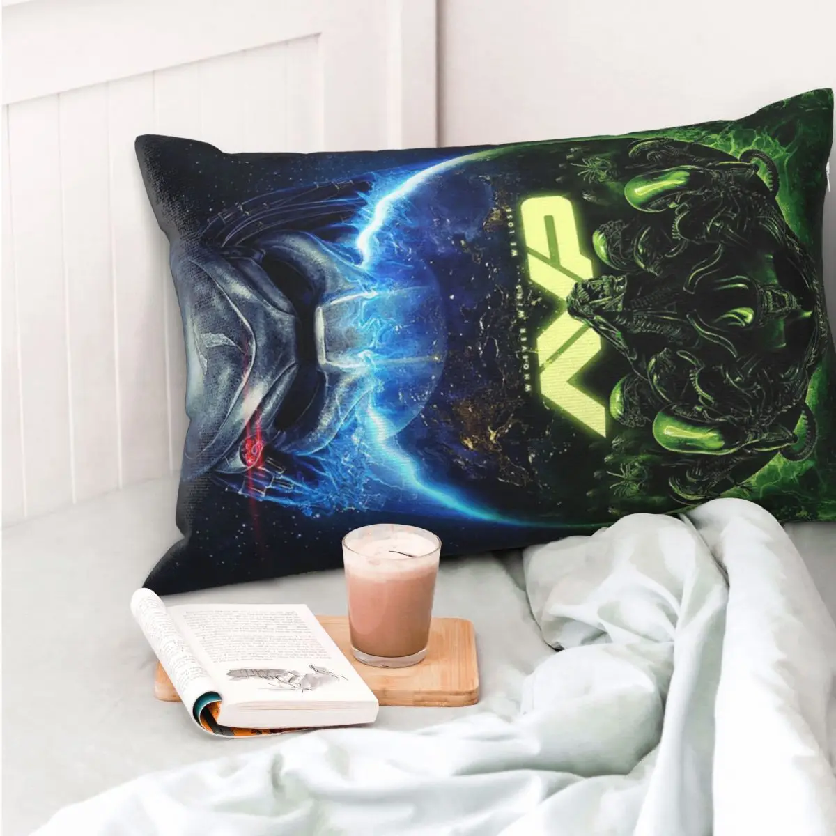 Alien Vs Predator Horror Science Fiction Comics Rectangle Pillowcase Cushion Cover Decor Bedroom Bed Home Comfort Throw Pillow
