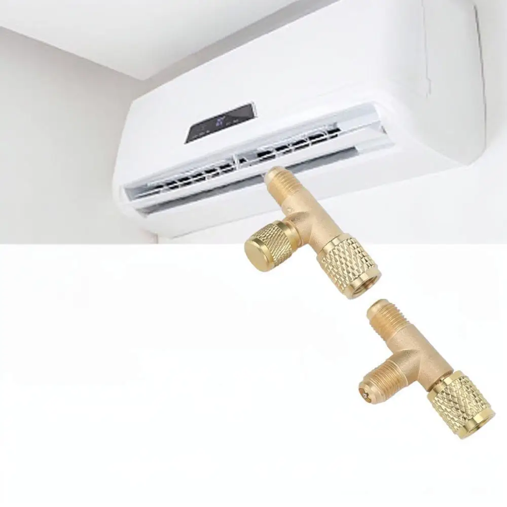 AC Refrigerant Charging Adapter R12 R22 R134a Connector For Cooling System HVAC Maintenance High Low Pressure Port Tool