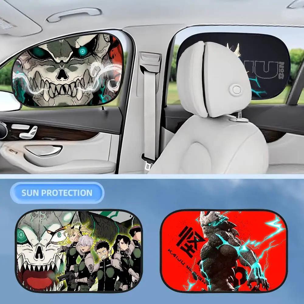 

Аниме Кайдзю No. 8, автомобильный солнцезащитный козырек, защита от ультрафиолета, электростатическая адсорбция, солнцезащитный козырек на окно автомобиля для детей, универсальная автозанавеска