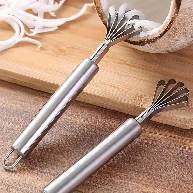 

1pc Coconut Meat Removal Knife, Stainless Steel Coconut Shaver, Fish Scale Remover, Stainless Steel Fish Scale Peeler