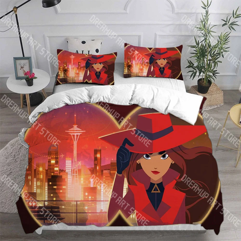 Fashion Carmen Sandiego Cartoon Bedding Set Single Twin Full Queen King Size Bed Set Kids Bedroom Duvetcover Sets Bed Sheet Set