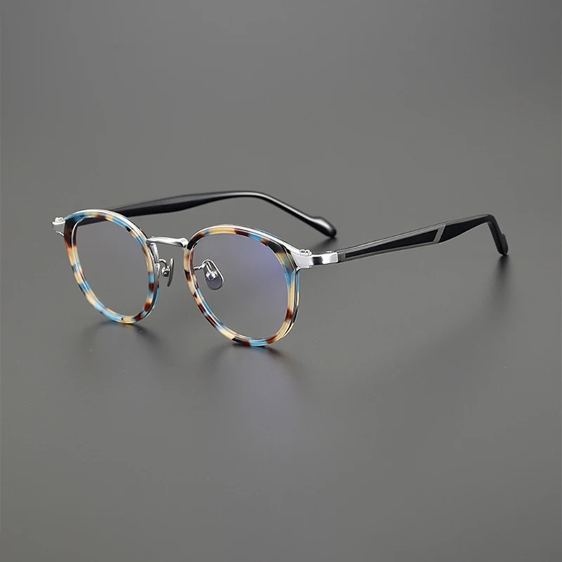 Niche retro handmade glasses frame fashion literary commuter men and women 153 big face oval designer prescription myopia glasse