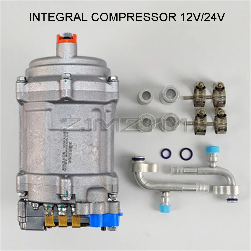 A/C 12V 24V Electric Compressor Set New energy Modified electric compressor for Car Truck Bus Tractor Shop Automobile Aircon