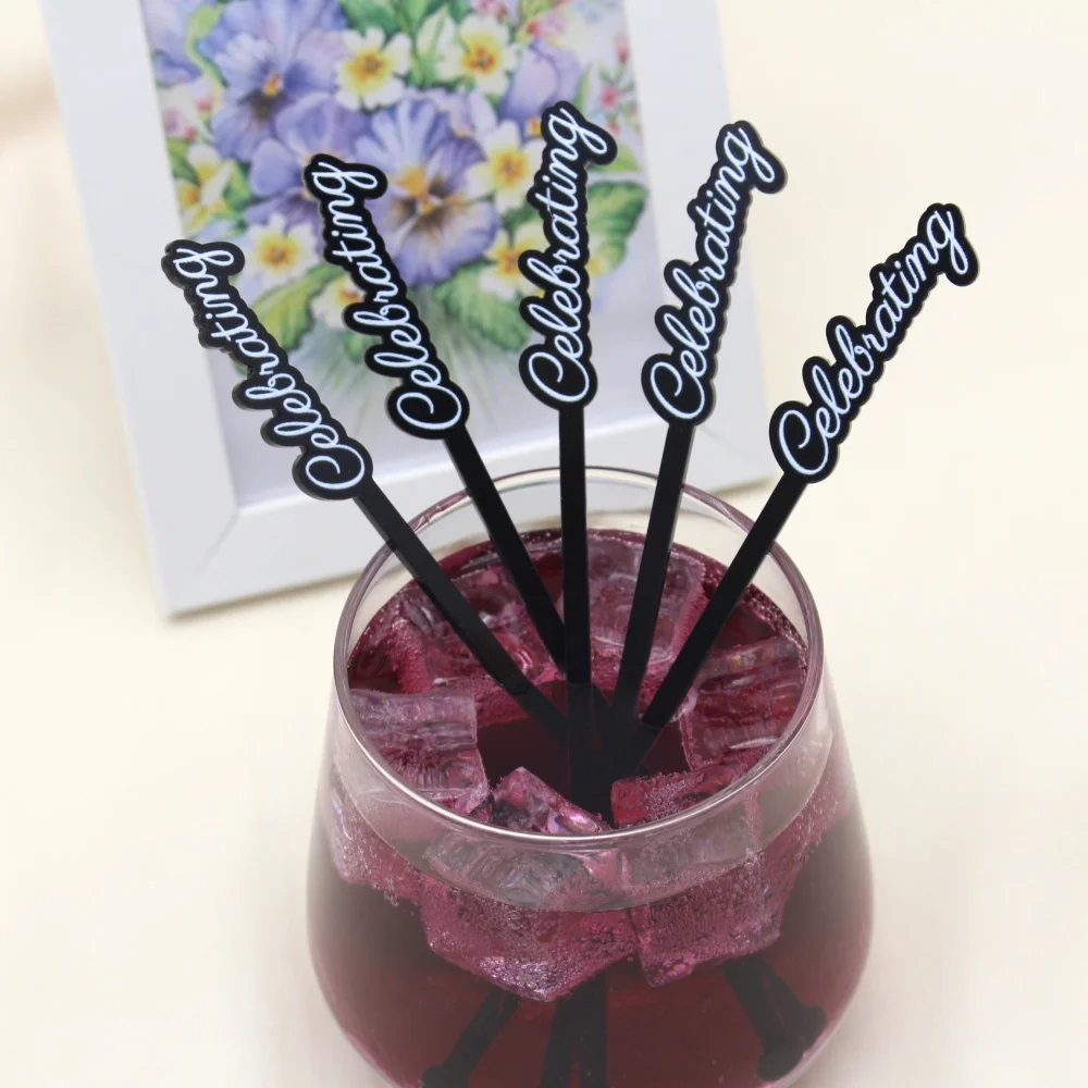 

50pcs Personalized Acrylic Bachelorette Party Drink Stirrers Wedding Text custom Cocktail Stirrers Birthday Swizzle Decoration