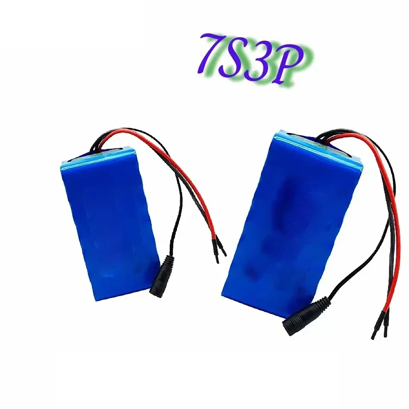 7S3P E-Bicycle 18650 29.4V14Ah Lithium Battery Pack for Electric Scooter Rechargeable Replacement Li-ion Battery+29.4V Charger