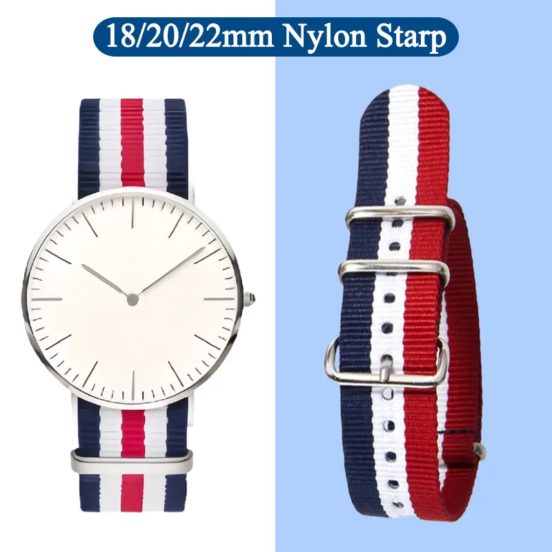 18mm 20mm 22mm Nylon watch Strap For Daniel Wellington Tissot Rolex Water Ghost Citizen Seiko Elastic watchband Bracelet