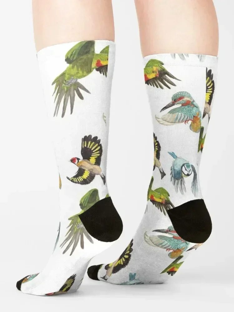 Birds in flight Socks floral Christmas christmass gift Children's Socks For Man Women's
