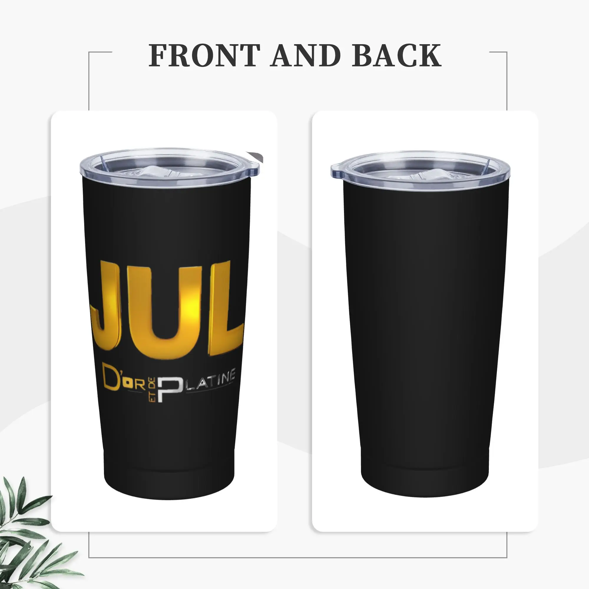 Stainless Steel Tumbler Jul Gold and Platinum Rapper Thermal Cups  Leakproof Cold Drink Car Mugs Camping Water Bottle