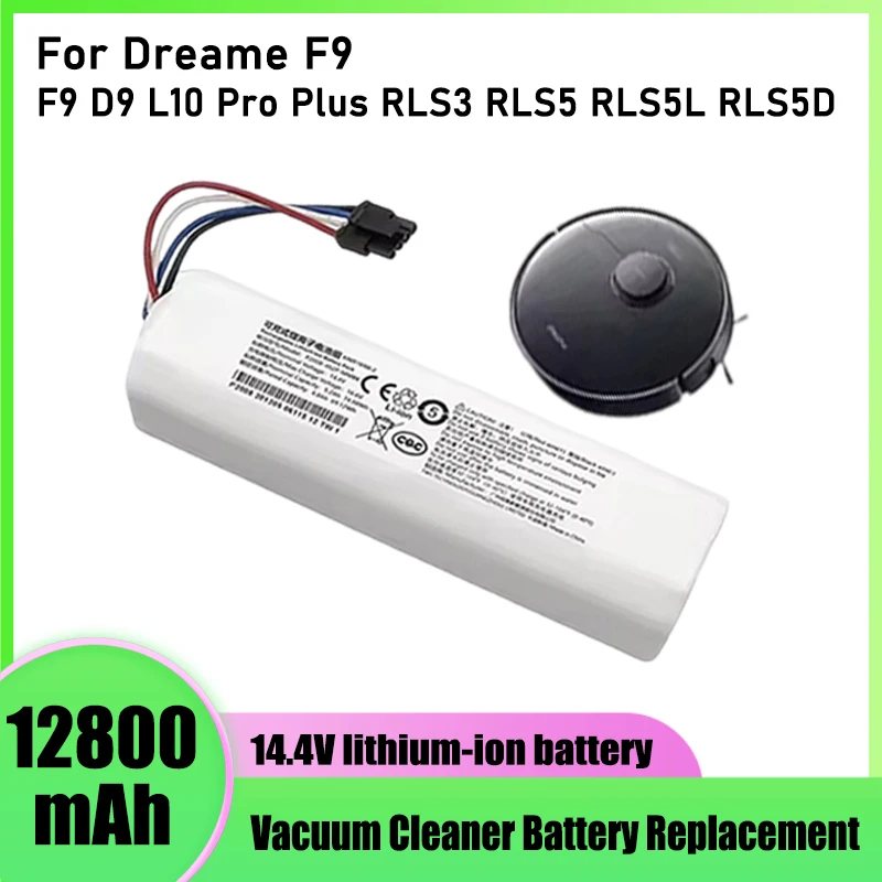 14.4V12800mAh lithium-ion battery pack for Dreame F9 D9 L10 Pro Plus S10 S20 X10 robot vacuum cleaner battery replacement