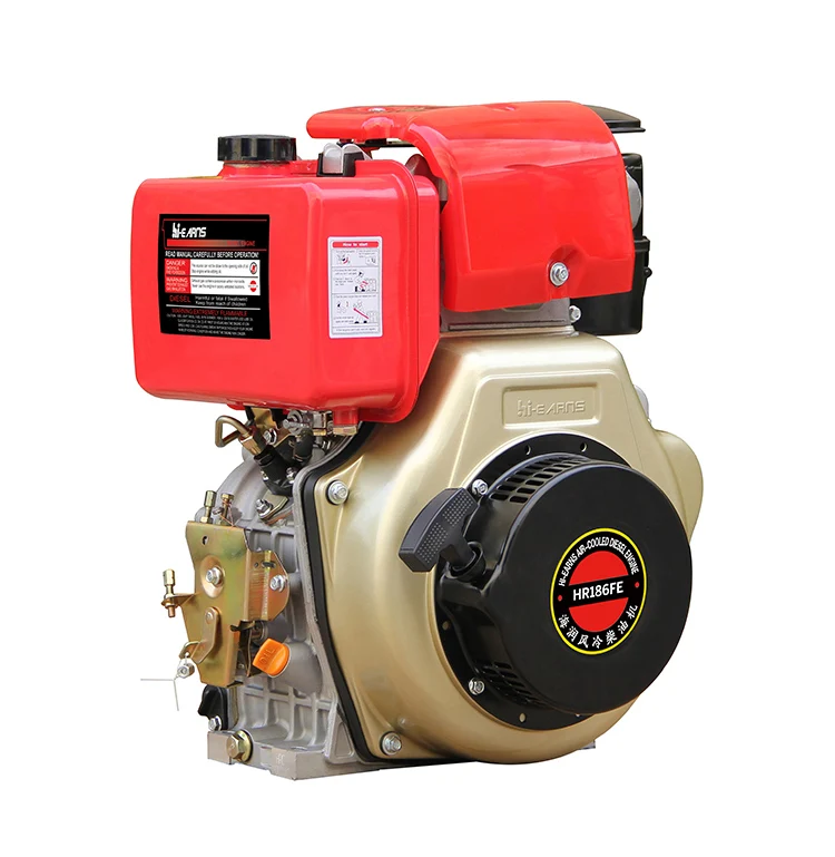 Hieanrs CE ISO EURO 5 186FA 5.5KW 3000rpm Conical Shaft 23mm Air Cooled Single Cylinder Diesel Engine