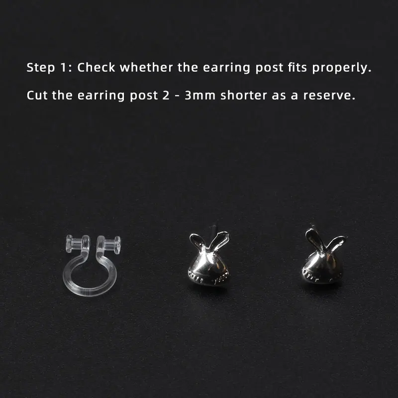 20 peças conversores de clipe de orelha não perfurados em forma de u de resina transparente com buraco duplo para brincos diy joias atacado