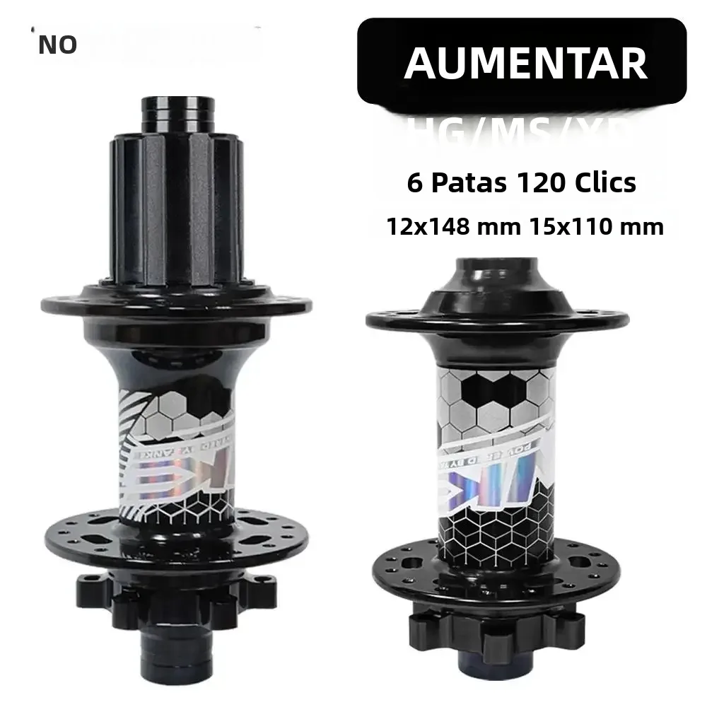 Bujes TANKE MTB BOOST 148 para Bicicleta, 120 Clicks, 6 Garras, 6 Rodamientos, 32H, HG XD MS Micro Spline, 8-12 Velocidades, Freno de Disco, Thunder Masses