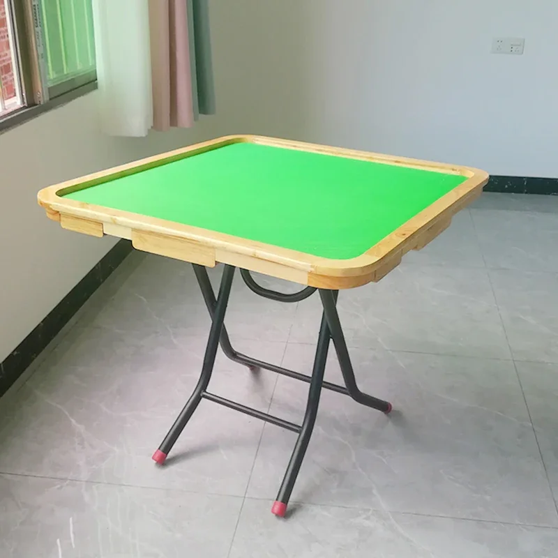 

Simple mahjong table folding household solid wood sparrow portable dining dual-purpose square hand rubbing
