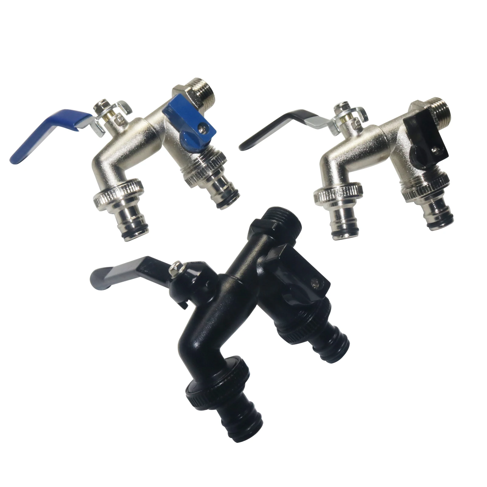 1/2'' Industrial And Home Irrigation Zinc Alloy Garden Bibcocks Double pacifier Bibcock With Dual Nipple Outdoor Balcony Faucet