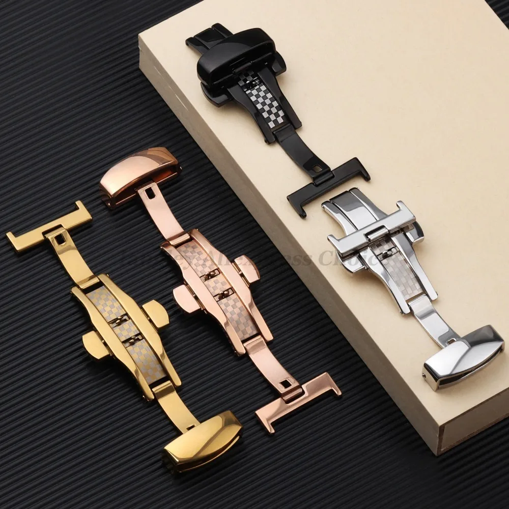 10 12 14 16mm 18mm 20mm 22mm Butterfly Deployment Buckle Automatic Stainless Steel Clasp for Watch Band Replace Clasp with Tool image 5
