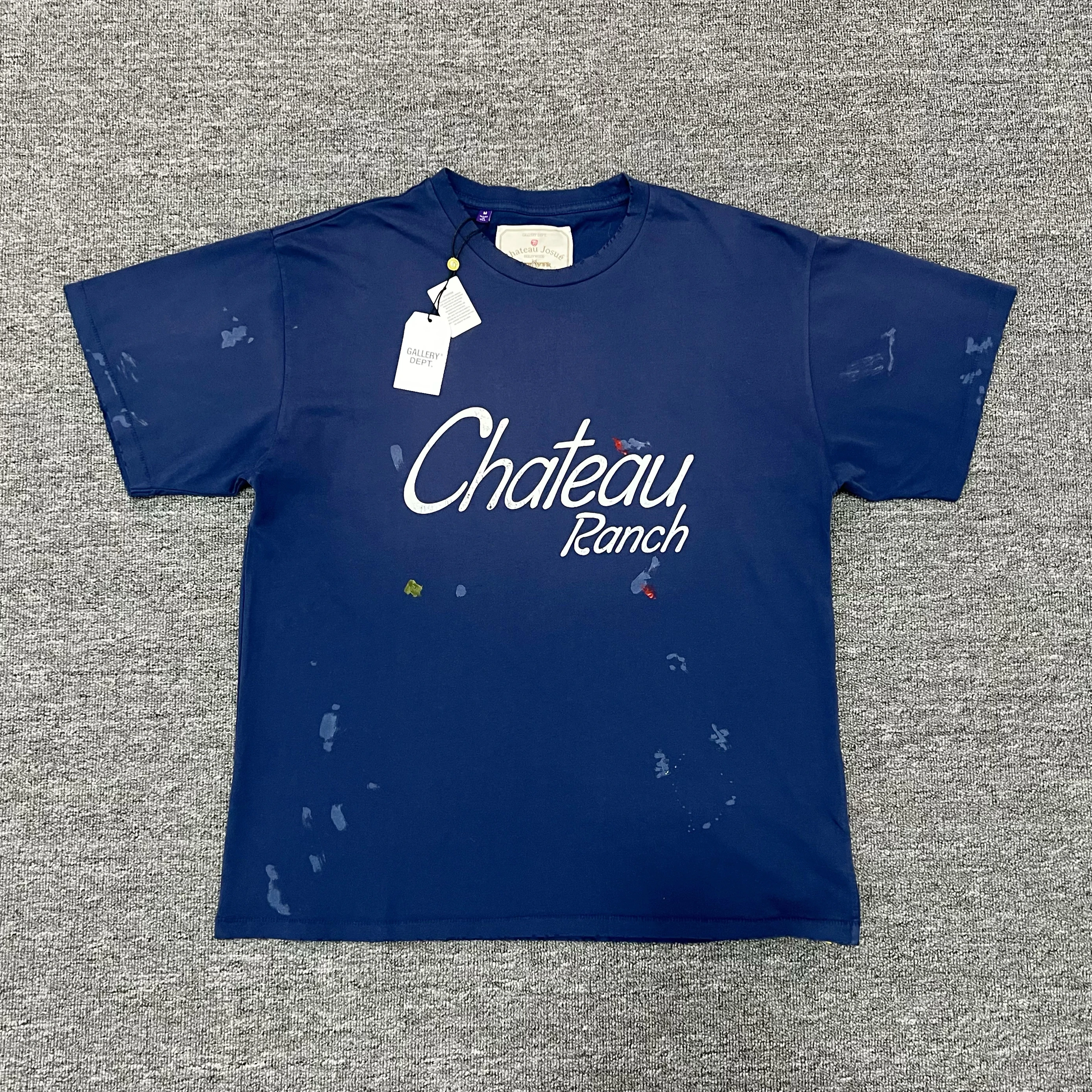 Hand-Painted Splashed Ink High-Street Short-Sleeve T-Shirt CHATEAU RANCH TEE Pure Cotton Loose Fit Youthful Summer Fashion