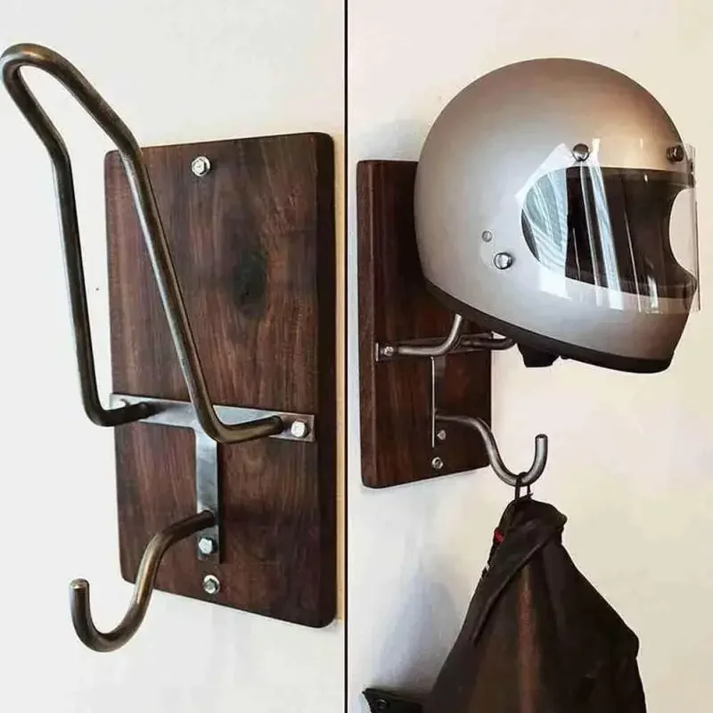 

Vintage Luxury Coat Hat Rack Wall Solid Wood Entrance Living Room Helmet Key Jacket Storage Metal Hook Clothes Racks Furniture