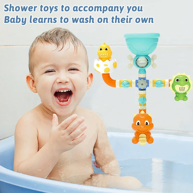 

Children Strong Suction Cups Bath Toys DIY Sucking Assemble Track Ocean Animal Fun Time Water Shower Toy Baby Play Water Gifts