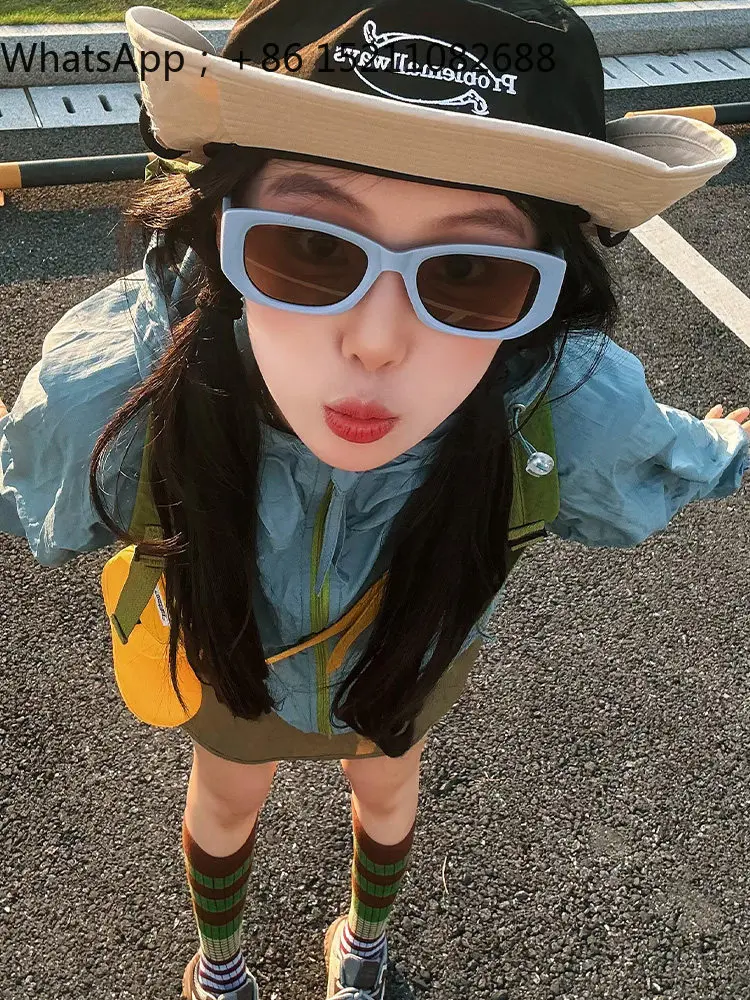 SCY summer dopamine color women's sunglasses square sunglasses advanced sense photo show small face