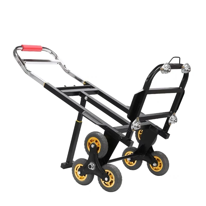 Chariot à bagages en aluminium avec 3 roues, camion à main d\'entrepôt pliant, escalade d\'escalier de chargement de 150kg