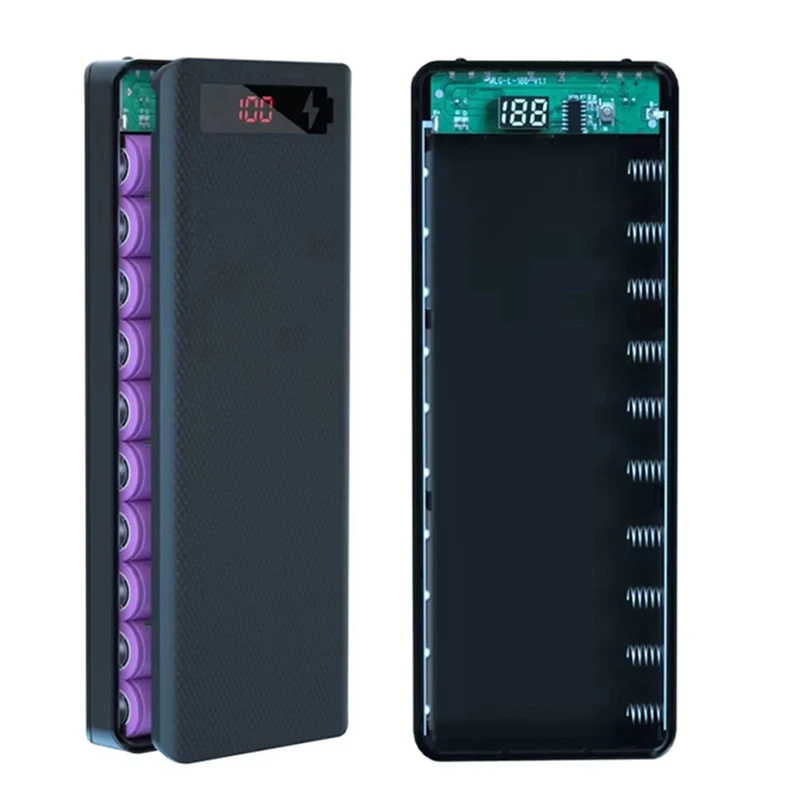 8/10*18650 Power Bank Battery Box Holder Portable Dual USB Type C Charge Shell for iPhone Xiaomi Huawei OPPO 18650 Battery Cases